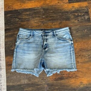 Judy Blue Light Blue Frayed Hem Jean Shorts